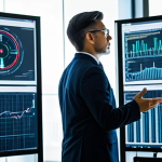 A professional cybersecurity expert, fully clothed in a modest business suit, intently monitoring complex network security diagrams on large screens in a modern, well-lit healthcare IT operations center. The atmosphere is professional and focused, highlighting vigilance against digital threats. The image is safe for work, appropriate content, professional, perfect anatomy, correct proportions, natural pose, well-formed hands, proper finger count, natural body proportions, high quality photography.