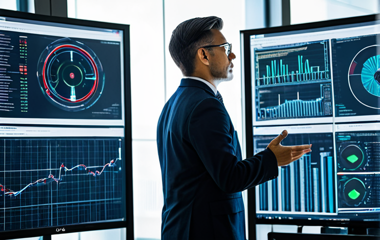 A professional cybersecurity expert, fully clothed in a modest business suit, intently monitoring complex network security diagrams on large screens in a modern, well-lit healthcare IT operations center. The atmosphere is professional and focused, highlighting vigilance against digital threats. The image is safe for work, appropriate content, professional, perfect anatomy, correct proportions, natural pose, well-formed hands, proper finger count, natural body proportions, high quality photography.