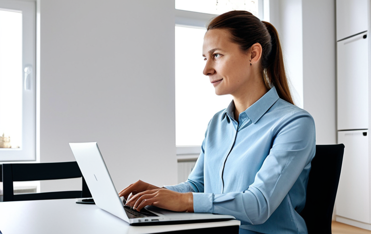 데이터 복구 및 삭제 보안 이슈 - **
"A professional woman in her 30s, wearing a smart casual outfit appropriate for an office enviro...
